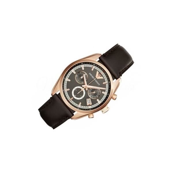 Emporio Armani Chronograph Gray Dial Brown Leather Strap Watch For Men - AR6043 Buy Now By Emporio Armani