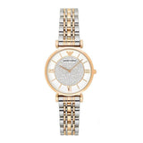 Emporio Armani Gianni T Bar White Dial Two Tone Steel Strap Watch For Women - AR8031 Buy Now By Emporio Armani