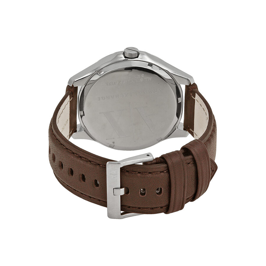 Armani Exchange Whitman Silver Dial Brown Leather Strap Watch For Men - AX2100 Buy Now By Armani Exchange