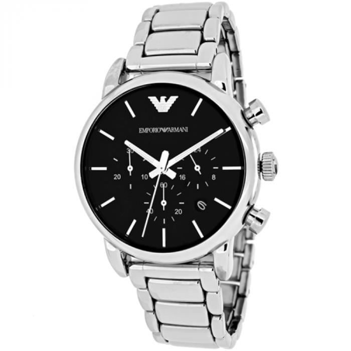 Emporio Armani Chronograph Black Dial Silver Steel Strap Watch For Men - AR1853 Buy Now By Emporio Armani