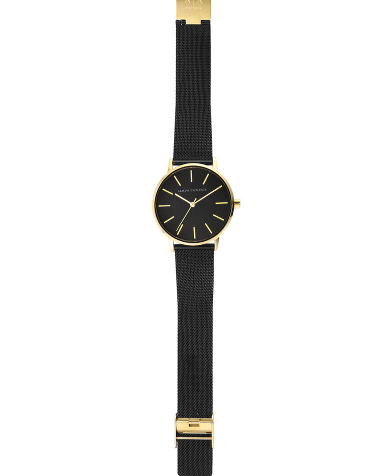 Armani Exchange Lola Three Hand Black Dial Black Mesh Strap Watch For Women - AX5548 Buy Now By Armani Exchange