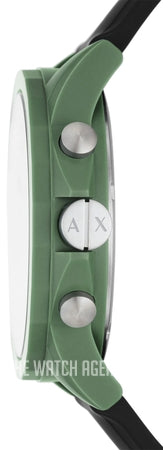 Armani Exchange Outerbanks Chronograph Black Dial Black Silicone Strap Watch For Men - AX1348 Buy Now By Armani Exchange