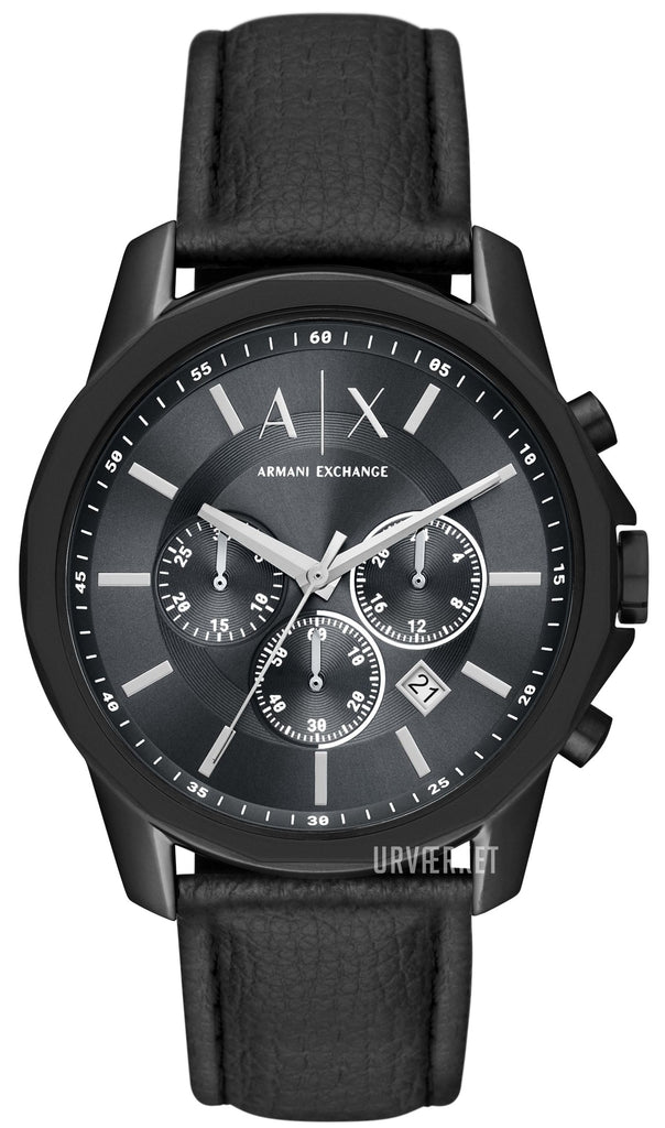Armani Exchange Banks Chronograph Black Dial Black Leather Strap Watch For Men - AX1724 Buy Now By Armani Exchange