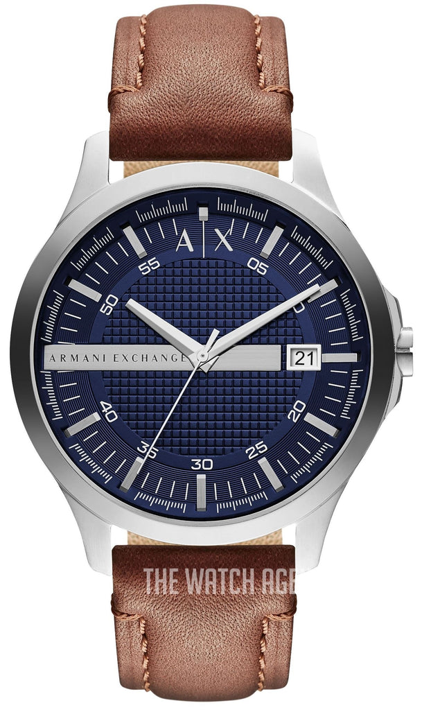Armani Exchange Hampton Chronograph Blue Dial Brown Leather Strap Watch For Men - AX2133 Buy Now By Armani Exchange