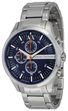 Armani Exchange Hampton Chronograph Blue Dial Silver Steel Strap Watch For Men - AX2155 Buy Now By Armani Exchange