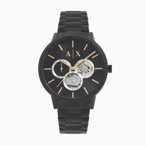 Armani Exchange Cayde Chronograph Black Dial Black Steel Strap Watch for Men - AX2748 Buy Now By Armani Exchange