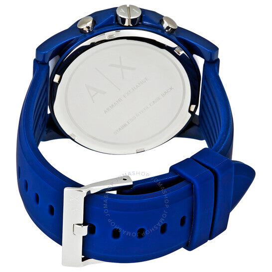 Armani Exchange Outerbanks Chronograph Blue Dial Blue Silicone Strap Watch For Men - AX1327 Buy Now By Armani Exchange