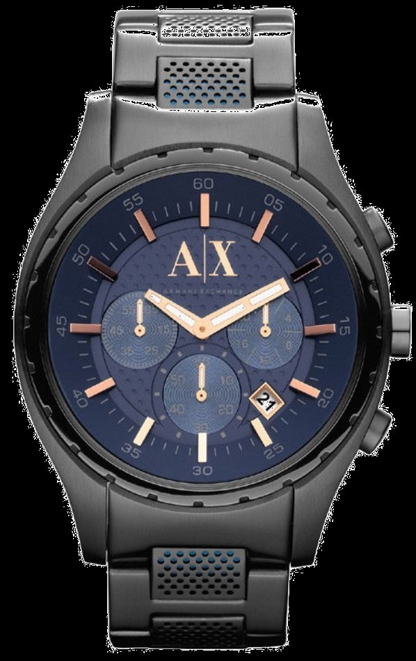 Armani Exchange Chronograph Blue Dial Grey Steel Strap Watch For Men - AX1166 Buy Now By Armani Exchange