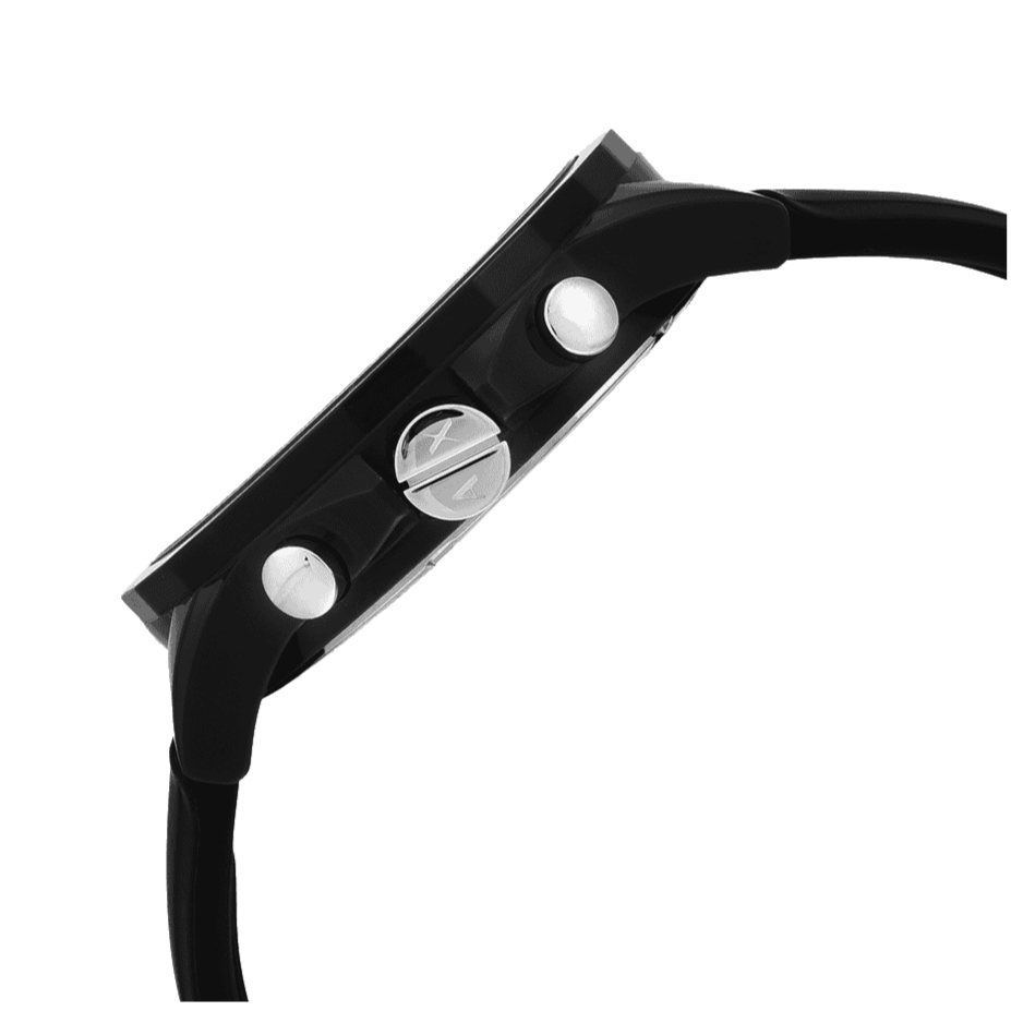 Armani Exchange Outerbanks Chronograph Black Dial Black Silicone Strap Watch For Men - AX1326 Buy Now By Armani Exchange