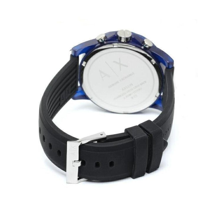 Armani Exchange Outerbanks Chronograph Black Dial Black Silicone Strap Watch For Men - AX1339 Buy Now By Armani Exchange