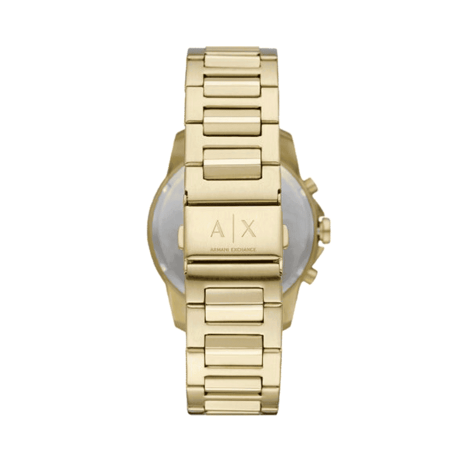 Armani Exchange Banks Chronograph Black Dial Gold Steel Strap Watch For Men - AX1721 Buy Now By Armani Exchange