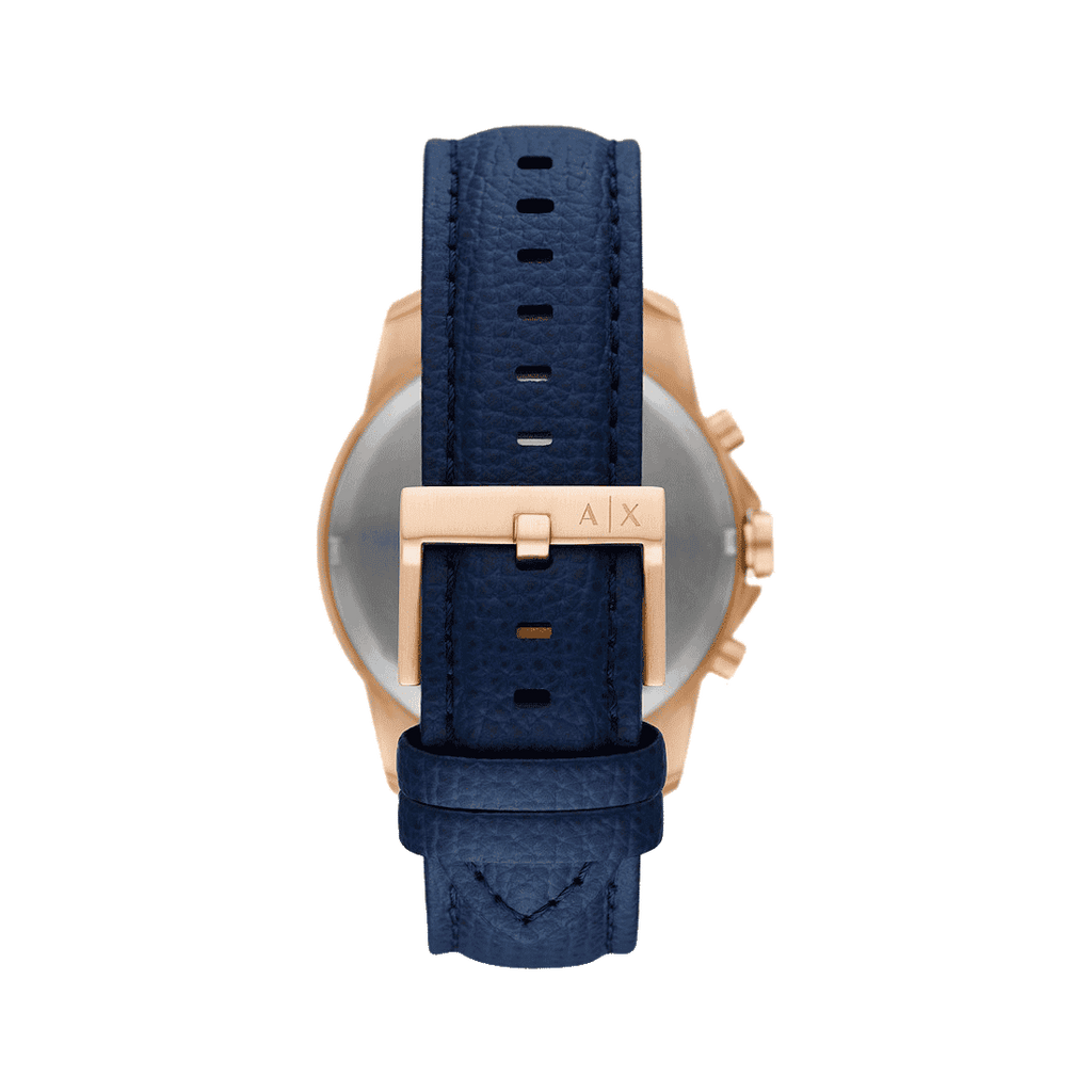 Armani Exchange Banks Chronograph Blue Dial Blue Leather Strap Watch For Men - AX1723 Buy Now By Armani Exchange