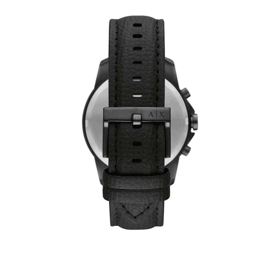 Armani Exchange Banks Chronograph Black Dial Black Leather Strap Watch For Men - AX1724 Buy Now By Armani Exchange