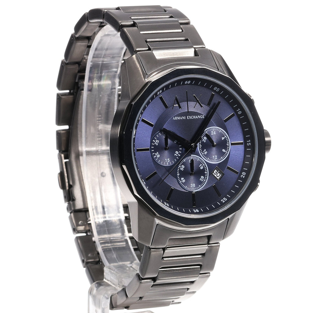 Armani Exchange Banks Chronograph Blue Dial Grey Steel Strap Watch For Men - AX1731 Buy Now By Armani Exchange