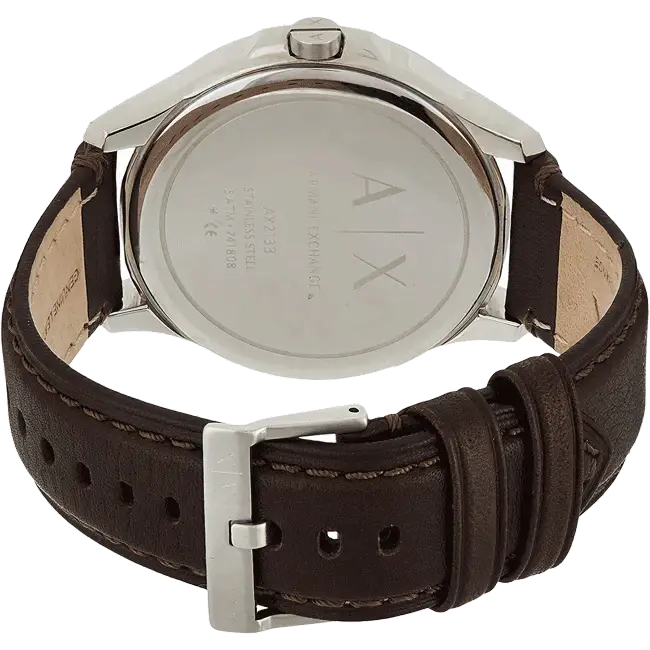 Armani Exchange Whitman Silver Dial Brown Leather Strap Watch For Men - AX2100 Buy Now By Armani Exchange