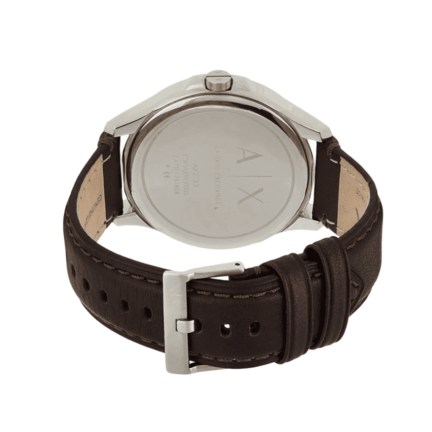 Armani Exchange Whitman Silver Dial Brown Leather Strap Watch For Men - AX2100 Buy Now By Armani Exchange