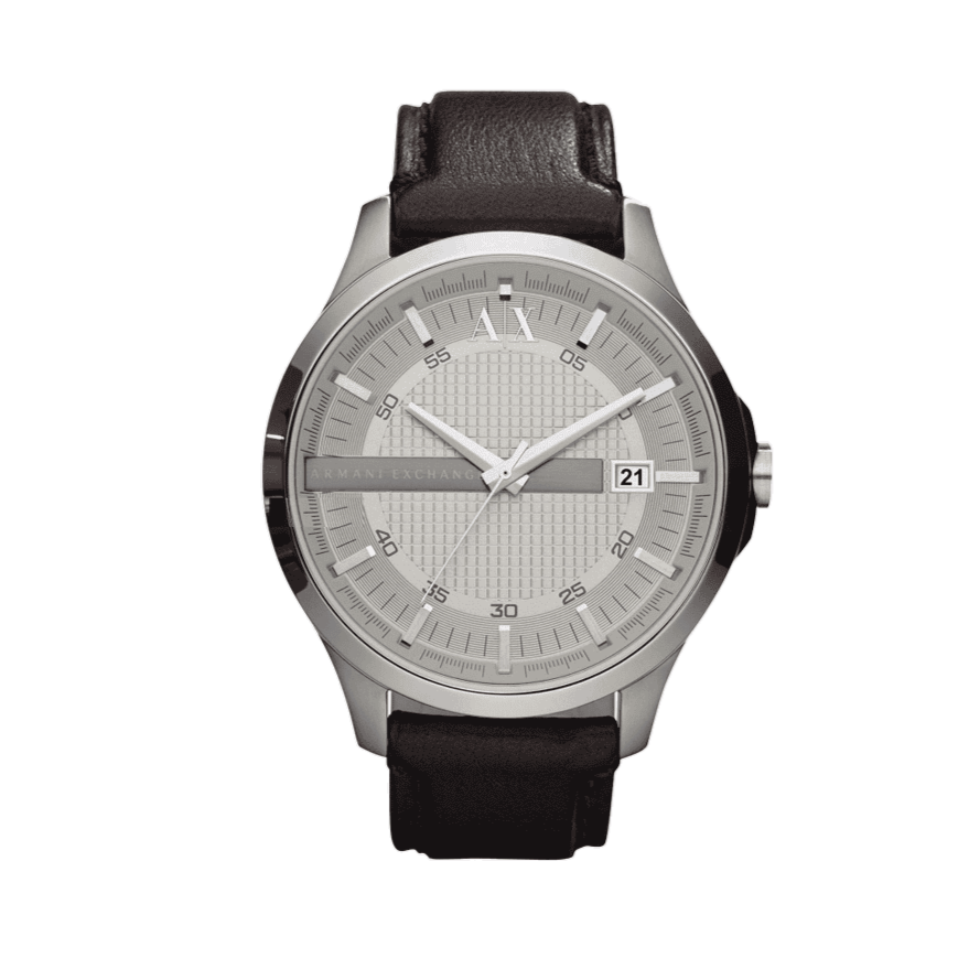 Armani Exchange Whitman Silver Dial Brown Leather Strap Watch For Men - AX2100 Buy Now By Armani Exchange