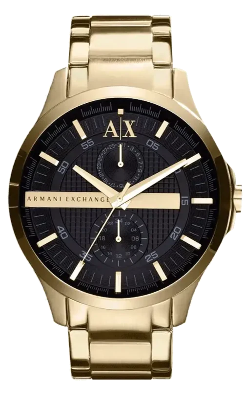 Armani Exchange Hampton Chronograph Black Dial Gold Steel Strap Watch For Men - AX2122 Buy Now By Armani Exchange