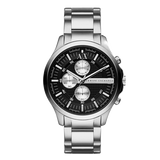 Armani Exchange Hampton Chronograph Black Dial Silver Steel Strap Watch For Men - AX2152 Buy Now By Armani Exchange