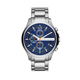 Armani Exchange Hampton Chronograph Blue Dial Silver Steel Strap Watch For Men - AX2155 Buy Now By Armani Exchange