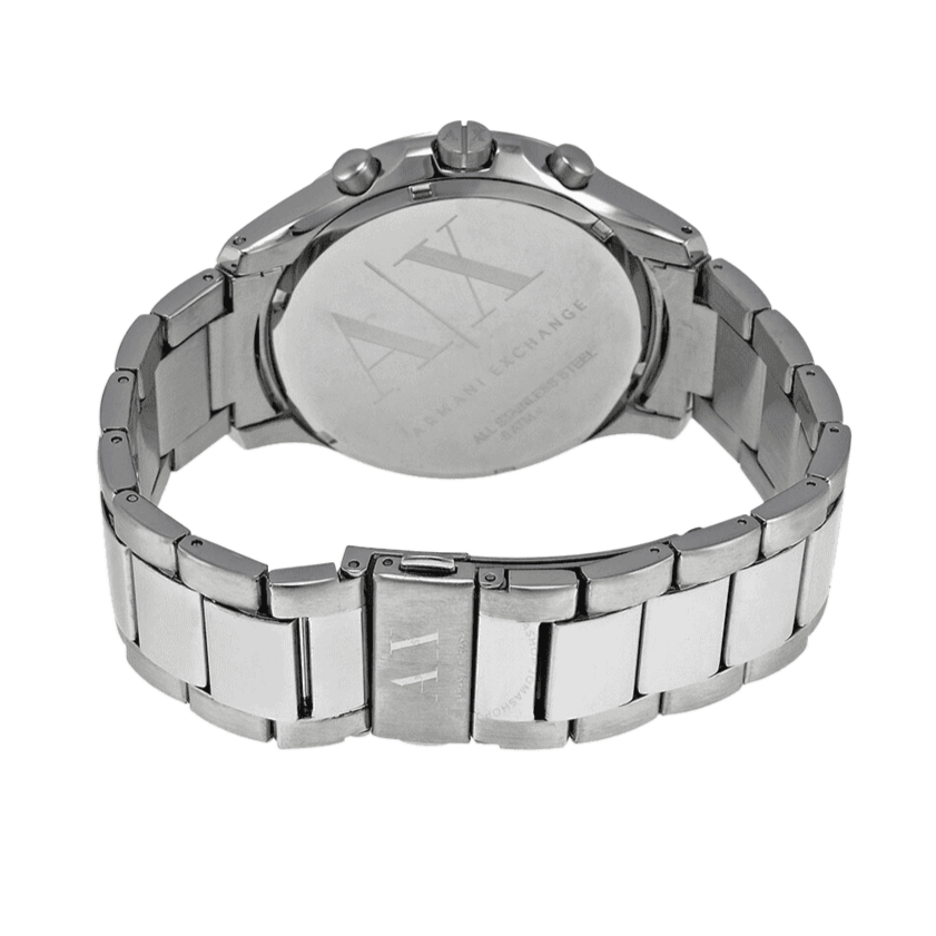 Armani Exchange Hampton Chronograph Black Dial Silver Steel Strap Watch For Men - AX2163 Buy Now By Armani Exchange