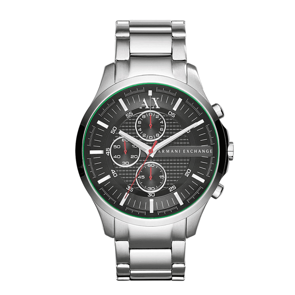 Armani Exchange Hampton Chronograph Black Dial Silver Steel Strap Watch For Men - AX2163 Buy Now By Armani Exchange