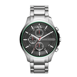 Armani Exchange Hampton Chronograph Black Dial Silver Steel Strap Watch For Men - AX2163 Buy Now By Armani Exchange