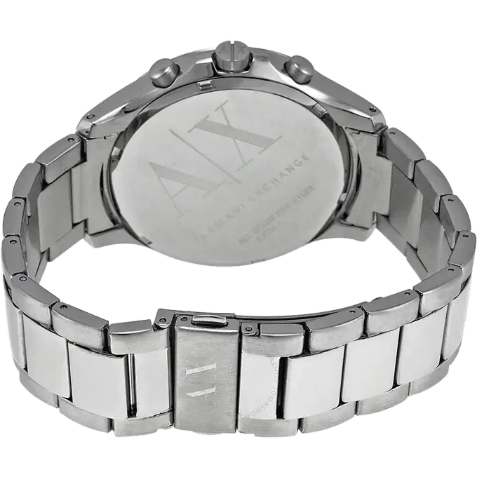 Armani Exchange Hampton Chronograph Black Dial Silver Steel Strap Watch For Men - AX2163 Buy Now By Armani Exchange