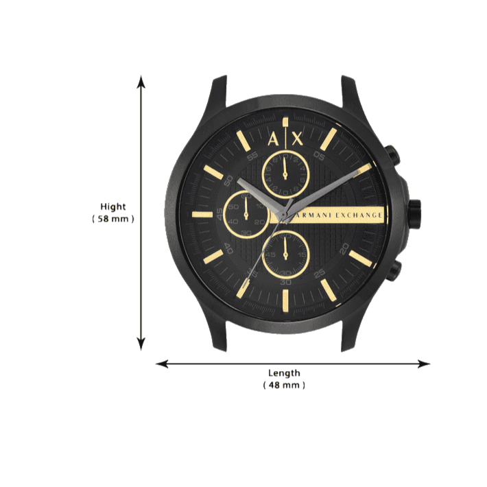 Armani Exchange Hampton Chronograph Black Dial Black Steel Strap Watch For Men - AX2164 Buy Now By Armani Exchange
