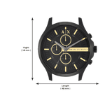 Armani Exchange Hampton Chronograph Black Dial Black Steel Strap Watch For Men - AX2164 Buy Now By Armani Exchange