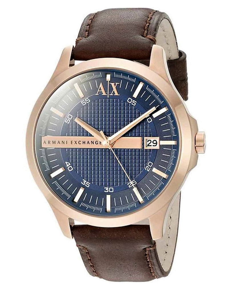 Armani Exchange Hampton Chronograph Blue Dial Brown Leather Strap Watch For Men - AX2172 Buy Now By Armani Exchange