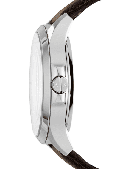 Armani Exchange Hampton Chronograph White Dial Brown Leather Strap Watch For Men - AX2187 Buy Now By Armani Exchange