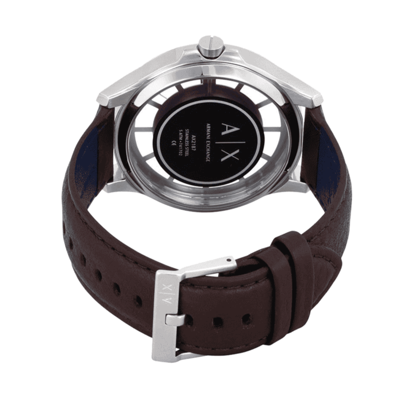 Armani Exchange Hampton Chronograph White Dial Brown Leather Strap Watch For Men - AX2187 Buy Now By Armani Exchange