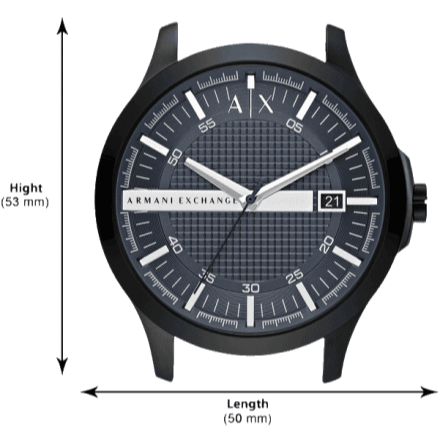 Armani Exchange Hampton Quartz Blue Dial Black Leather Strap Watch for Men - AX2411 Buy Now By Armani Exchange