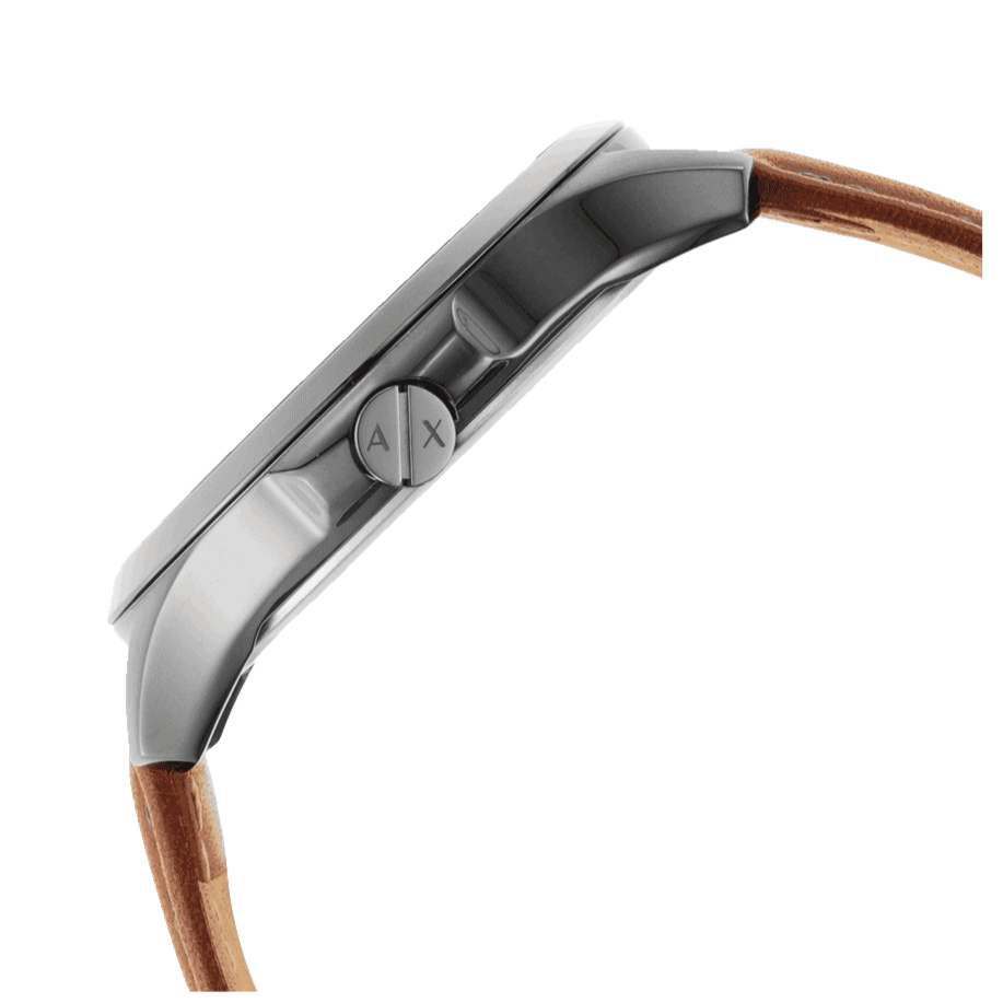 Armani Exchange Hampton Chronograph Grey Dial Brown Leather Strap Watch For Men - AX2414 Buy Now By Armani Exchange