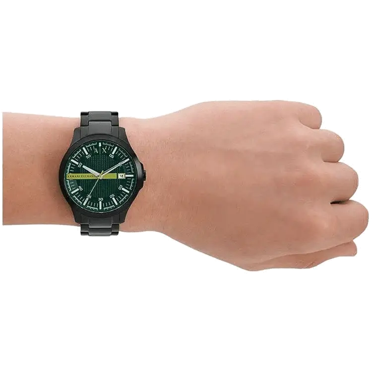 Armani Exchange Hampton Black Dial Black Steel Strap Watch For Men - AX2407 Buy Now By Armani Exchange