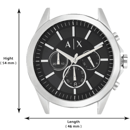 Armani Exchange Drexler Chronograph Black Dial Silver Steel Strap Watch for Men - AX2600 Buy Now By Armani Exchange