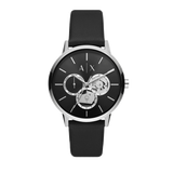 Armani Exchange Cayde Chronograph Black Dial Black Leather Strap Watch for Men - AX2745 Buy Now By Armani Exchange