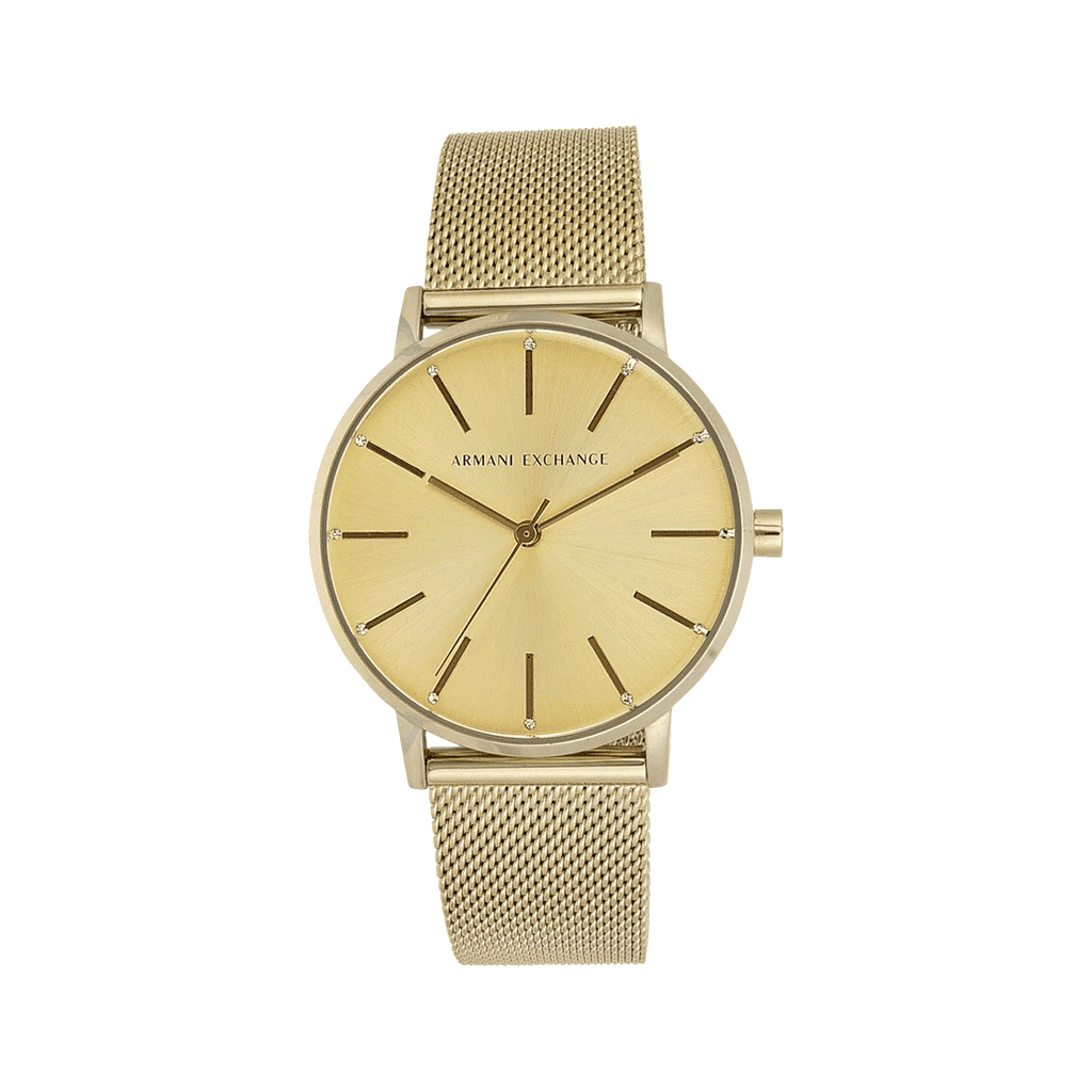 Armani Exchange Lola Analog Gold Dial Gold Mesh Strap Watch For Women - AX5536 Buy Now By Armani Exchange