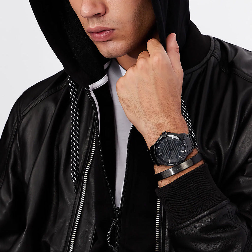 Armani Exchange Hampton Black Dial Black Steel Strap Watch For Men - AX7101 Buy Now By Armani Exchange