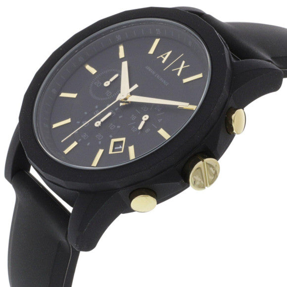 Armani Exchange Outerbanks Chronograph Black Dial Black Steel Strap Watch For Men - AX7105 Buy Now By Armani Exchange