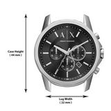 Armani Exchange Banks Chronograph Black Dial Silver Steel Strap Watch For Men - AX1720 Buy Now By Armani Exchange
