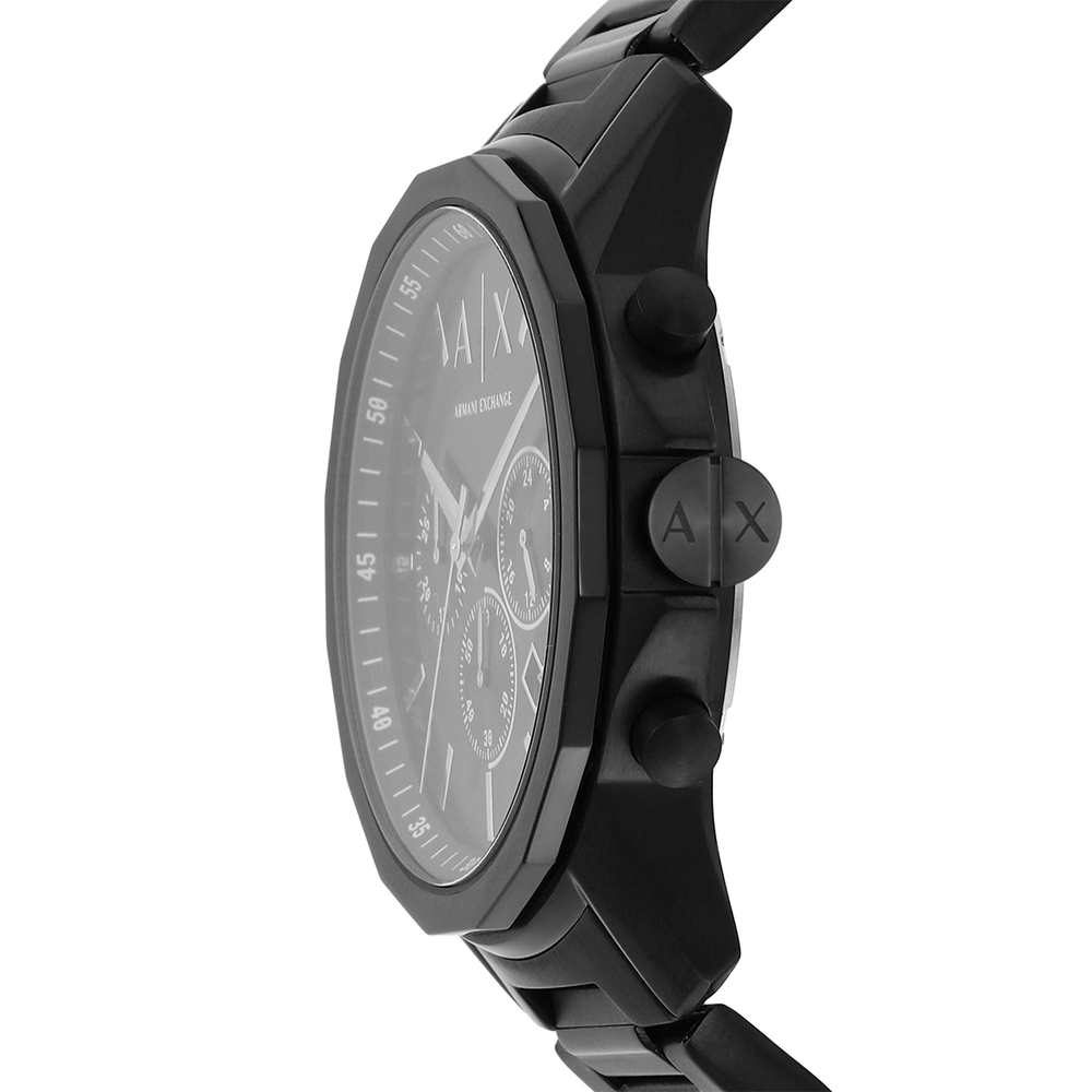 Armani Exchange Banks Chronograph Black Dial Black Steel Strap Watch For Men - AX1722 Buy Now By Armani Exchange