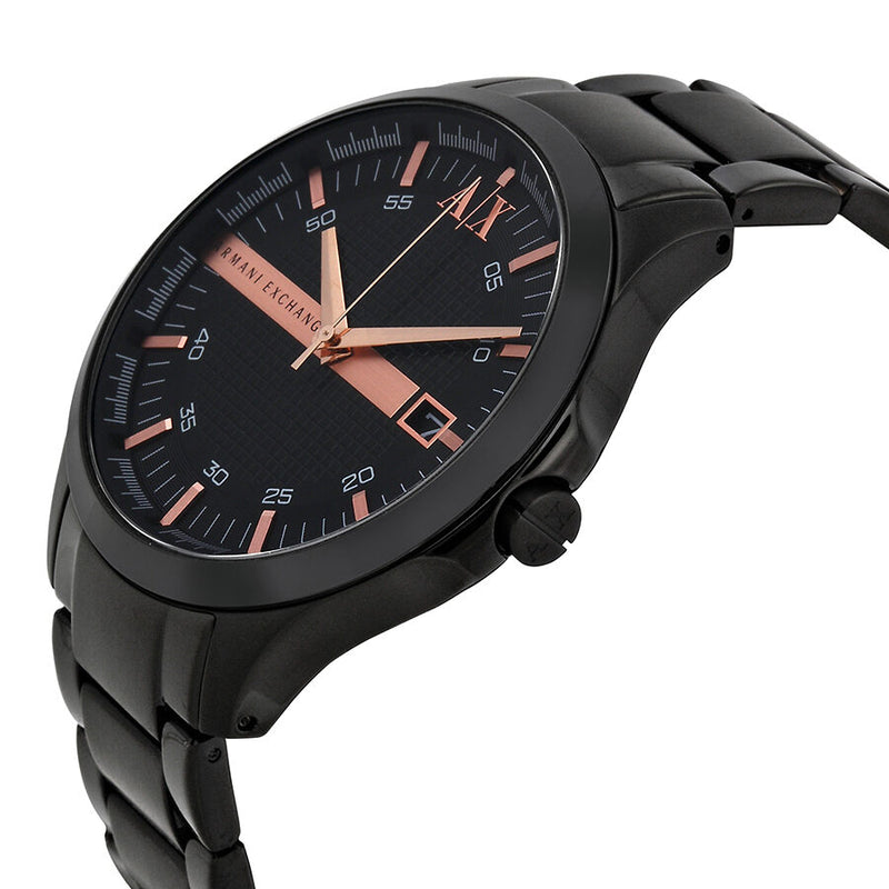 Armani Exchange Hampton Chronograph Black Dial Black Steel Strap Watch For Men - AX2150 Buy Now By Armani Exchange
