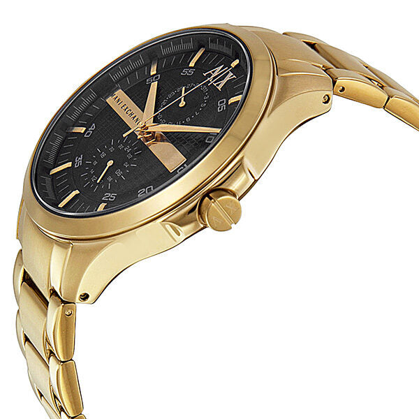 Armani Exchange Hampton Chronograph Black Dial Gold Steel Strap Watch For Men - AX2122 Buy Now By Armani Exchange