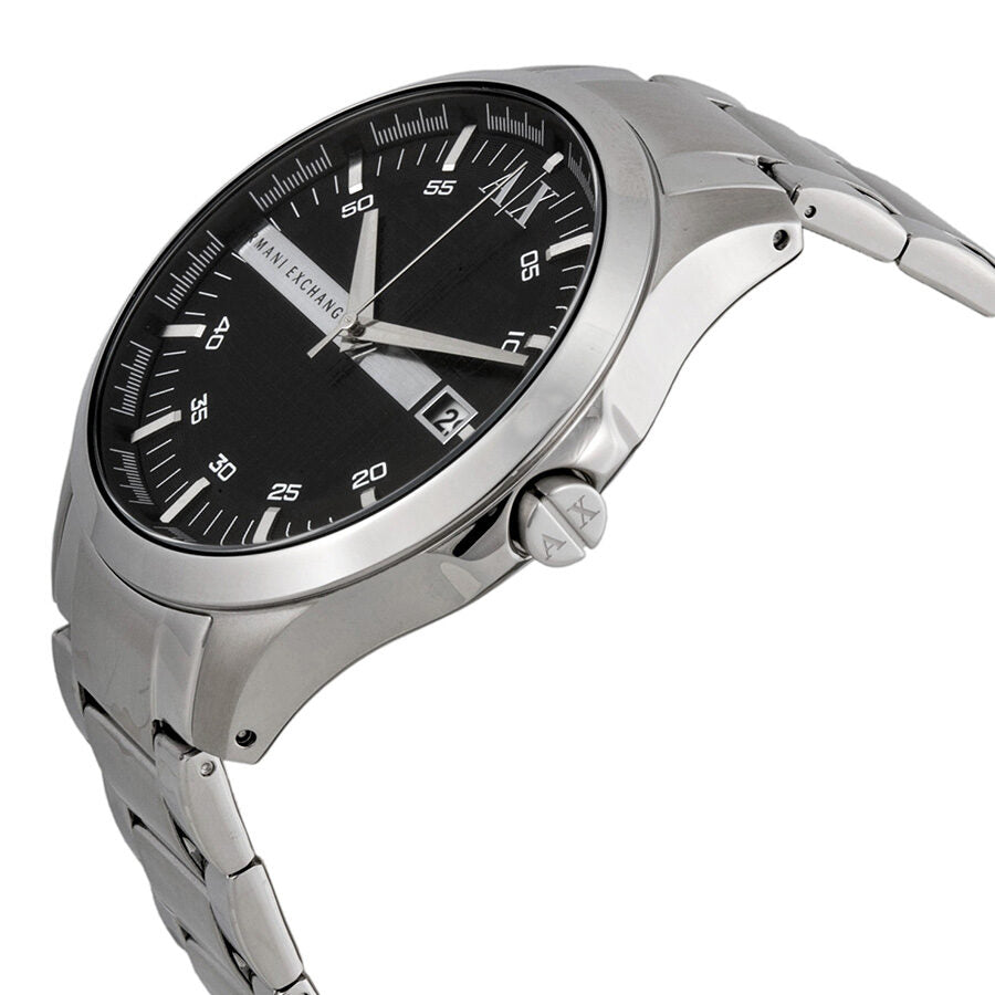 Armani Exchange Hampton Chronograph Black Dial Silver Steel Strap Watch For Men - AX2103 Buy Now By Armani Exchange