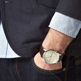 Armani Exchange Whitman Silver Dial Brown Leather Strap Watch For Men - AX2100 Buy Now By Armani Exchange