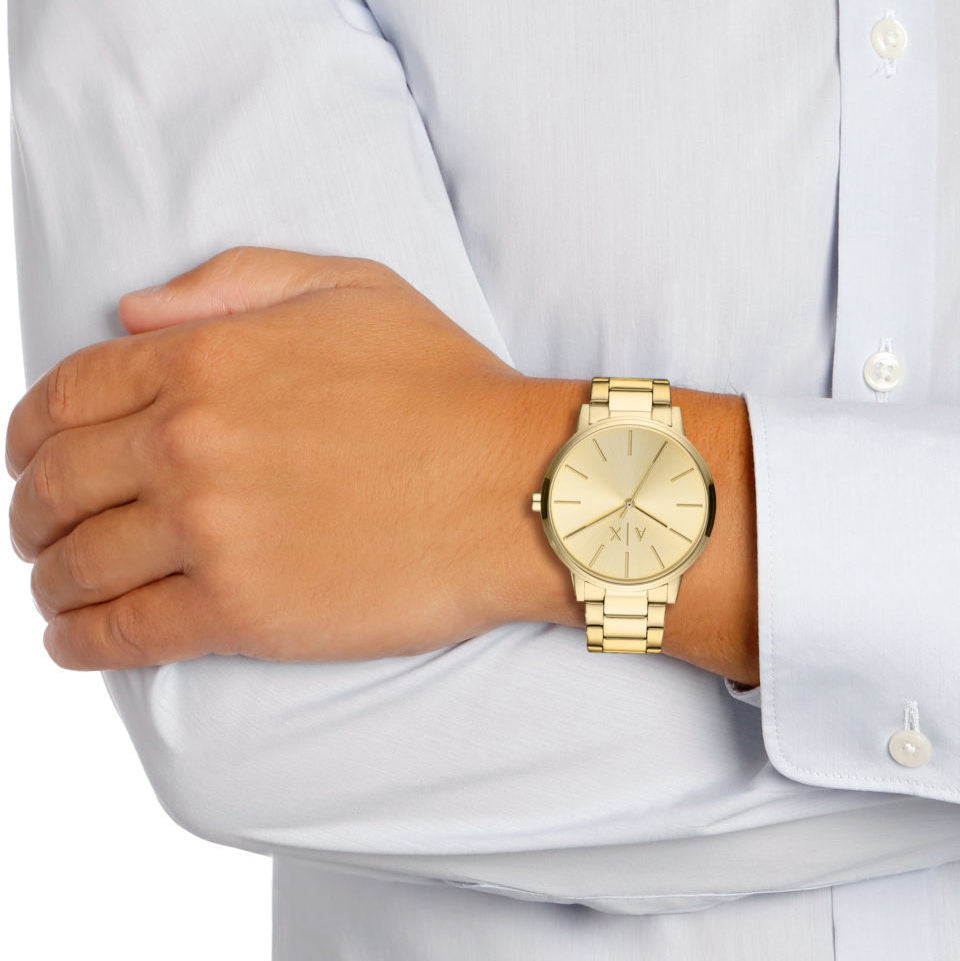 Armani Exchange Cayde Analog Gold Dial Gold Steel Strap Watch For Men - AX2707 Buy Now By Armani Exchange