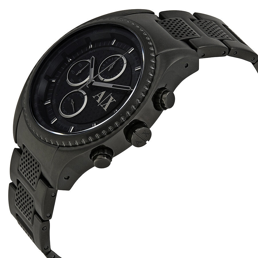 Armani Exchange Chronograph Black Dial Black Steel Strap Watch For Men - AX1605 Buy Now By Armani Exchange