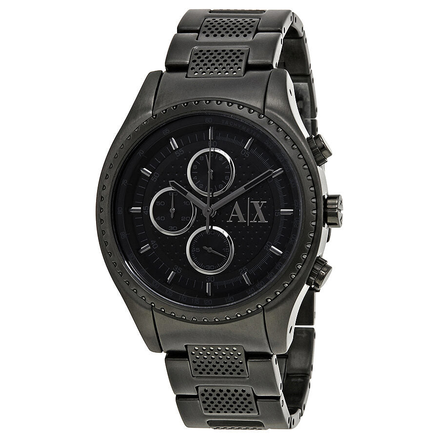 Armani Exchange Chronograph Black Dial Black Steel Strap Watch For Men - AX1605 Buy Now By Armani Exchange